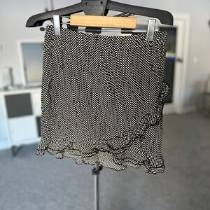 Suzy Shier Black and White Polka Dot Mini Skirt